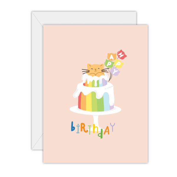 Happy Birthday Rainbow Cat Cake